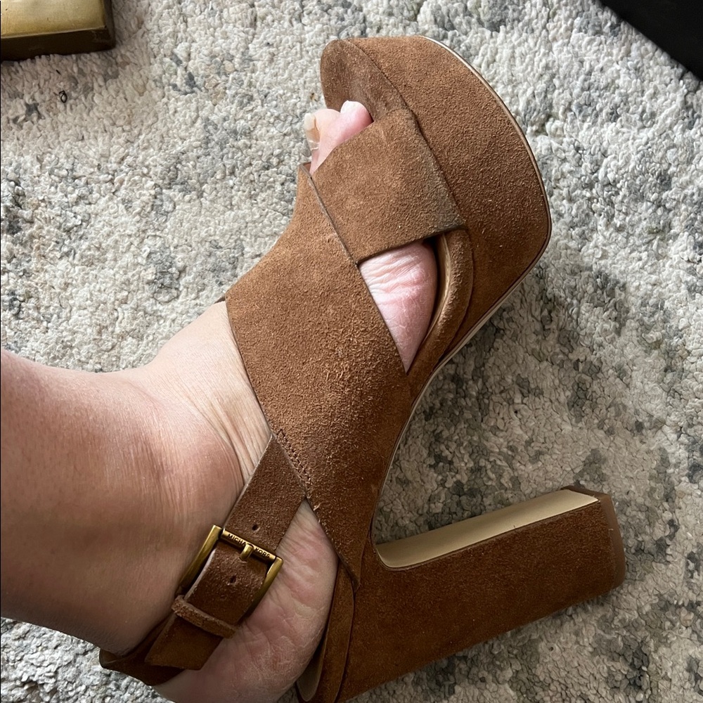 Michael Kors Tan Suede Platform Heels